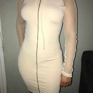 Short dress with hoodie.